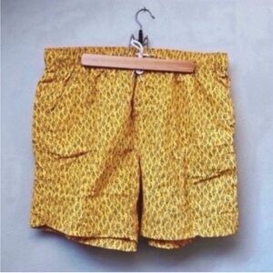 Men’s UO Yellow Patterned Swim Trunks
